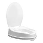 Elderly Disabled B Pepe Raised Toilet Seat Riser 4 Inches Toilet Seat with Lid