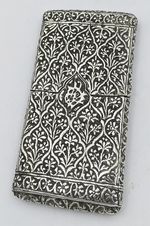 INDIAN KASHMIR SOLID SILVER CIGARETTE / CARD CASE 19TH CENTURY