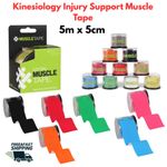 Kinesiology KT Tape 5m x 5cm Elastic Physio Muscle Injury Support Tape 10 Colour