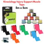 Kinesiology KT Tape 5m x 5cm Elastic Physio Muscle Injury Support Tape 10 Colour