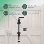 Gate Garage Drop Bolt Cane Type Heavy Duty Shed Stable Black 12" With Fixings