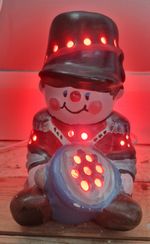 Vintage Piggery Pottery Night Light Lamp Little Drummer Boy Toy Soldier Xmas