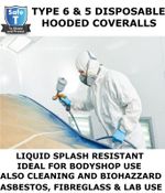 COVERALLS.PAINTING.SPRAYING BODYSHOP,ASBESTOS.FIBREGLASS.TYPE 6&5 SAME AS TYVEK