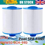 2Pack Hot Tub Spa Water Pool Filter Cartridge PWW50P3 For Pleatco Unicel 6CH-940