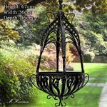 Adorable Large Ornate Hanging Basket Black Metal Planter Basket H-67cm  w-28cm