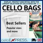 Clear Cello Cellophane Card Bags Self Seal - Display Bag for Cards & Photos - UK