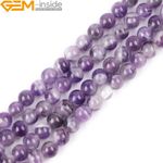 Natural Dream Lace Amethyst Round Beads For Jewelry Making Strand 15" Big Hole
