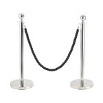 Queue Barrier Posts Stands 2-Pack Crowd Control Stanchions with 1.5M Ropes