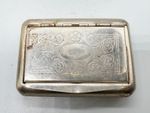 VINTAGE METAL TOBACCO POCKET TIN CASE PAPER HOLDER ETCHED LID