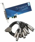 Digigram LoLa 280 PCIe 8-Channel Pro Audio Soundcard + XLR Breakout Cable