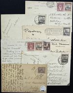 1929-33 Vatican City 9 Postage Stamps On  6 Postcards Used, SC#7-25 Incomplete