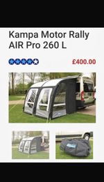 Dometic Motor Rally Air Pro Awning&Kampa Pro Inflatable Annexe&Inner Tent