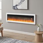40inch Electric Fireplace LED Wall Mounted Stand Inset Fire Remote Heater Flame