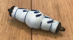 Vintage ceramic handle White / dark blue design 90mm with nuts (C9)