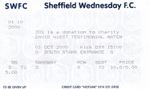 Ticket - Sheffield Wednesday v Premier Allstars XI 01.10.00 Hirst Testimonial