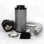 8" 200/600 Twin Speed Extraction Fan Carbon Filter Kit Kitchens Workshops Office