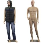 Good Quality Realistic Skin Tone Full Body  Male Mannequin 187 cm  glass stand 