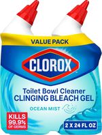 2x Clorox Toilet Bowl Disinfecting Cleaner with Clinging Bleach Gel - 24 Fl Oz