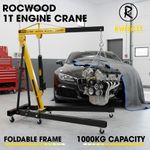 1 Ton Hydraulic Folding Engine Crane RocwooD Hoist Lift Stand 1000kg Garage