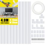 Electrical Cable Trunking Self Adhesive 4M Wire Trunking Cable Tidy for Wall TV