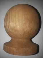 5 X Brown Treated Wooden Ball Finials for 3 inch fence post cap topping garden 