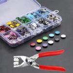 Metal Snap Fastener Kit Press Stud Buttons with Pliers Tool for Sewing Repair