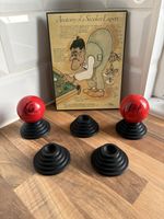 5x Snooker Ball Display Stands, Black Ball Holders, Snooker Memorabilia Display
