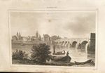 Engraving Germany "Bridge Over The Moselle In Coblentz"