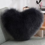 Throw Pillows Heart Shape Long Plush Fluffy Shaggy Cushion Cover Sofa Cushions D
