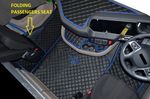 FLOOR MATS - BLACK/Blue Embroidery  FIT DAF  XG ,  XG+ [ FOLDING PASSENGER SEAT]