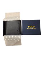 Polo Ralph Lauren Coin Pocket Black Leather Wallet Men With Gift Box