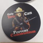 ANTI COMMUNISM BEAR 🐻 STICKERS 3" ROUND 