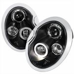 For Mini R50 R53 Headlights 2001-2006 Projector Halo Angel Eyes Headlamps DRL
