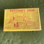 Rare Boxed Crescent Toys Lead  1/32 Scale Butchers Shop Part Set  Issued 1950s