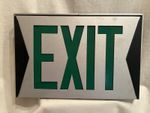 Vintage Lighted EXIT Sign Green Letters Metal Aluminum Industrial 12" x 8"