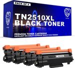 TN2510XL TN-2510XL High Capacity Black Toner for Brother Printers (4PK)