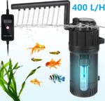 5 in 1 Aquarium Fish Tank Internal Filter with UV Steriliser Clarifier Pump 180°