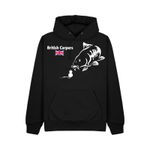 British Carpers Carp Fishing Hoodie Black  Angling Fishing Pullover Jumper