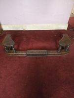 Antique Mahogany Arts and Crafts Club Fender Fireside Seat Carved