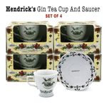 Hendrick's Gin Tea Cup And Saucer Set x 4 - Brand New Boxed Collectable