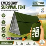 2 Person Emergency Survival Tent Waterproof Camping Shelter with Whistle
