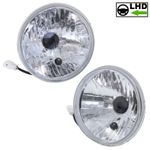 Crystal Halogen 7" LHD Headlights with Side Light for Austin / Morris Mini PAIR