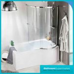 P Shape Shower Bath 1500  1700mm with Screen Left or Right Hand Bathroom