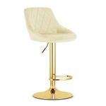BAST bar stool in beige with gold base