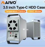 MAIWO 10Gbps Dual Bay 3.5 Inch External Hard Drive Enclosure With 4 RAID