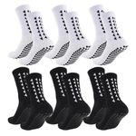 6 Pairs Sports Grip Socks Football Unisex Non-Slip Breathable Athletic Cycling