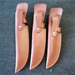 Portable Real Cowhide Leather Straight Knife Sheath Pouch Cover For Fixed Blade