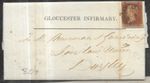 GB Queen Victoria 1841 1d Red Imperforate on 1842 Entire MX Cancel (206)