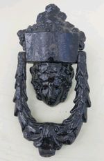 Antique Victorian Salvage Cast Iron Dionysus Metal Door Knocker Handle