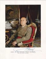 Francisco Franco Official Color Portrait Signed Autograph Presentation Folder 